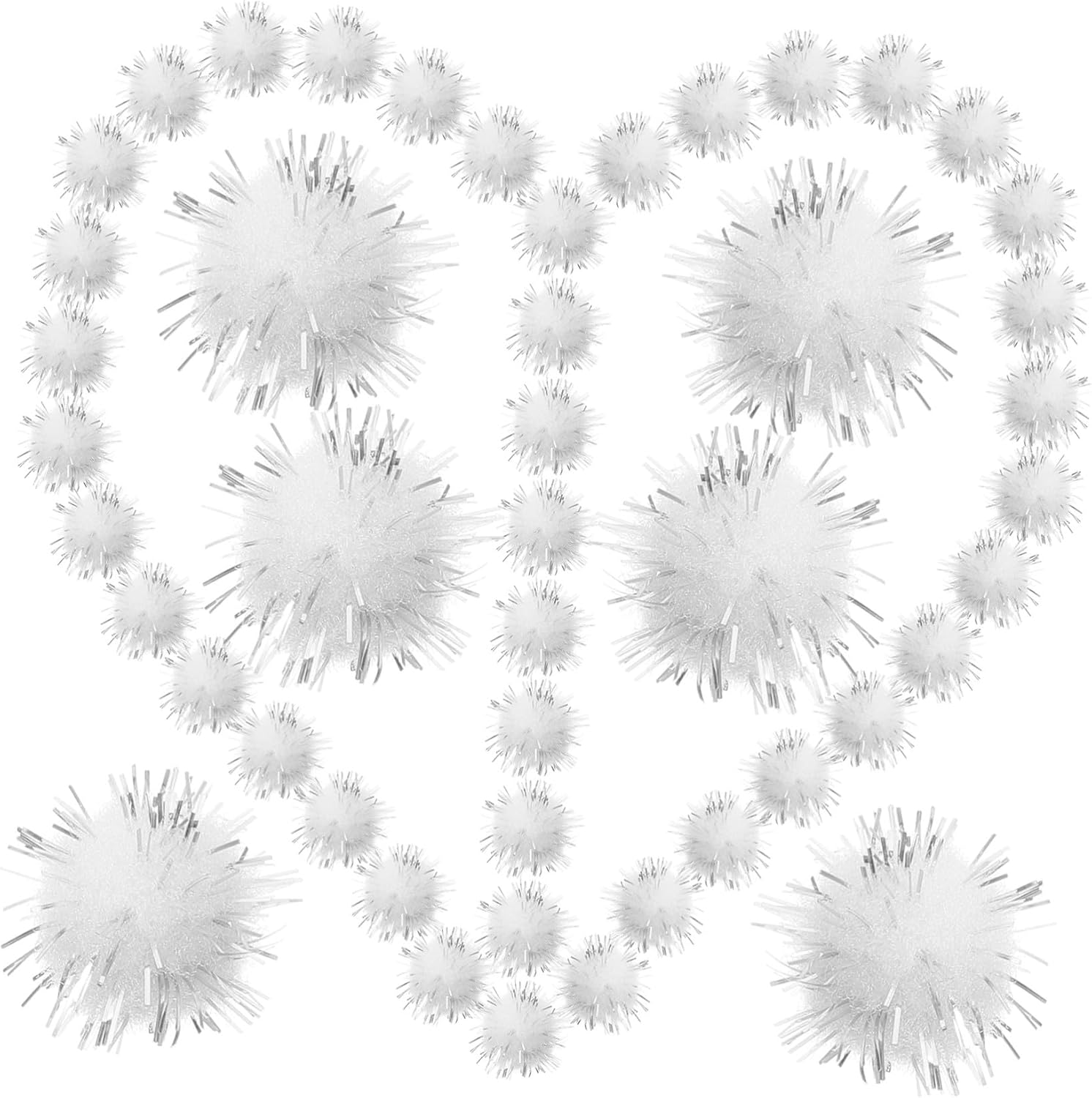 HAKIDZEL 2000Pcs Mini Fluffy Pom Pom Balls White Shiny Craft Pompoms for DIY Decorations Safe Soft Material for Art Projects Scrapbooking Sewing and Creative Crafts