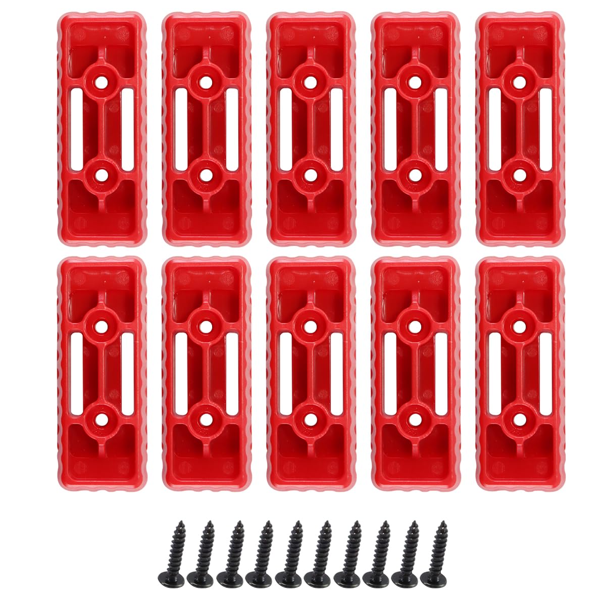 Pieds de fixation (rouges) - Fixation robuste pour boîte à outils - Assemblage sûr et stable - Compatible avec le système Packout - Lot de 10