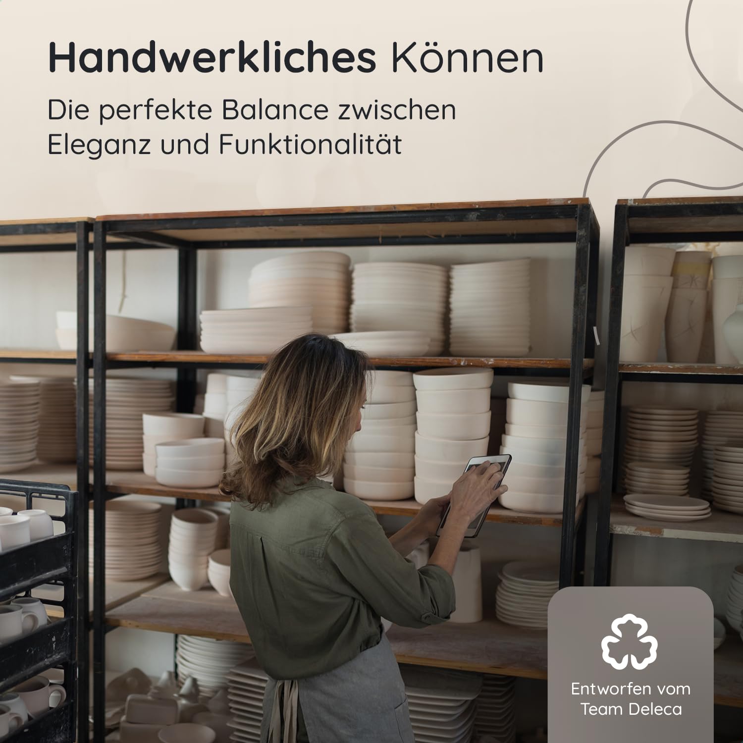 Geschirrset 24 teilig für 6 Personen, Modernes Steingut Tafelservice im Japandi Stil, Schwarzes Geschirr Set mit Tellern, Schalen & Tassen, Teller Steinzeug, Kombiservice 6 Personen & Tafelgeschirr