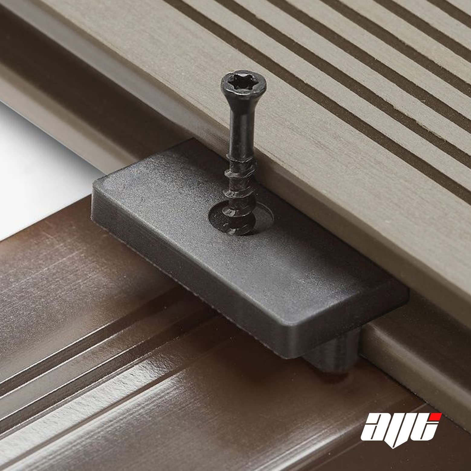 AVT Composite Decking | WPC T Clips | Hidden Fasteners With Screws Multipacks 100/200/300/500 (100)