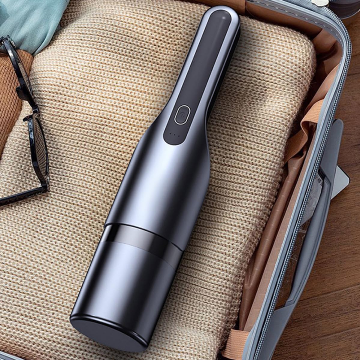 STOBAZA Aspirapolvere Auto Portatile senza Fili Aspirabriciole Ricaricabile USB Pulizia Veloce Polvere Interni Design Maneggevole in Abs per Casa e Veicoli