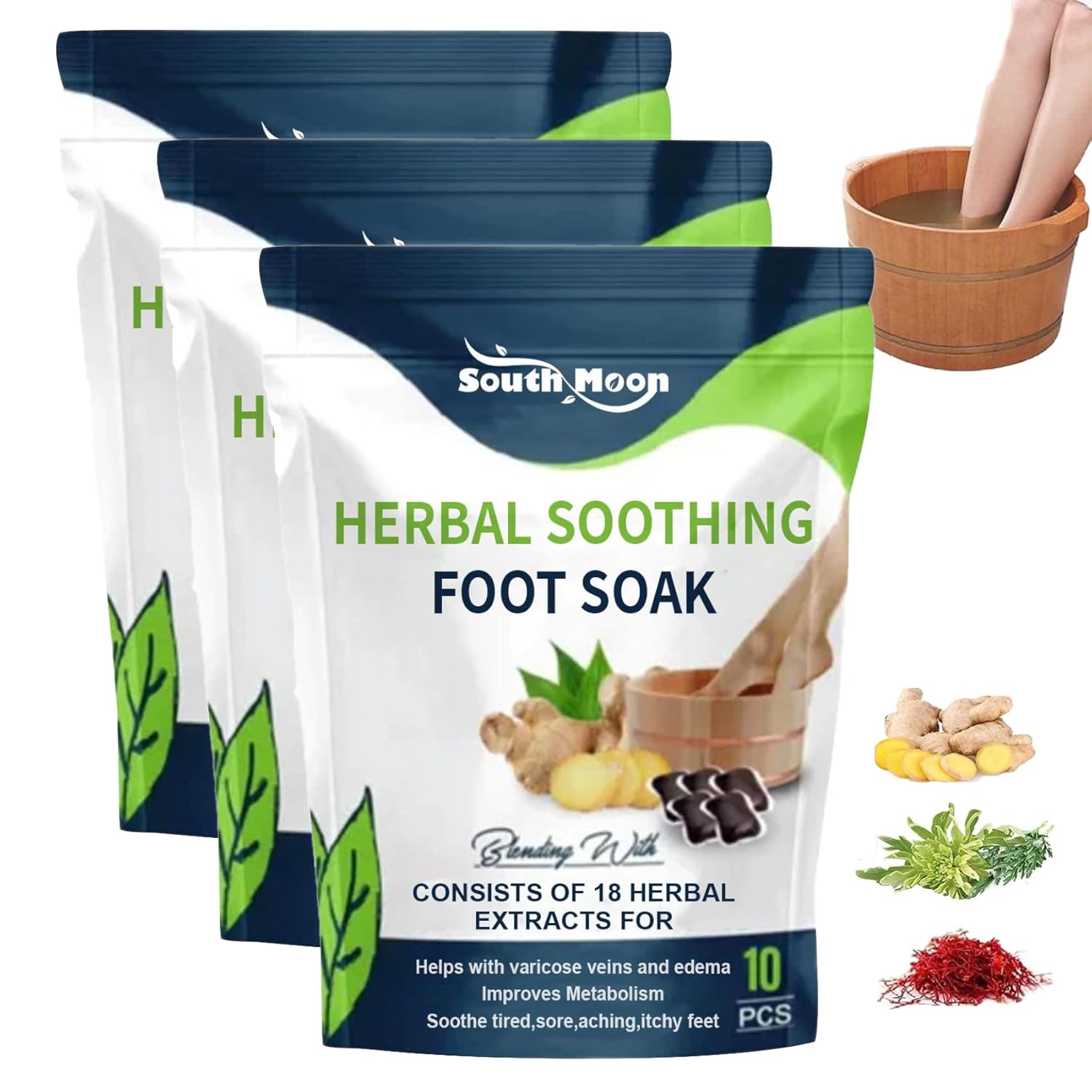 3 Stück Oveallgo PRO Herbal Detox Foot Soak Beads, Oveallgo Natürliches