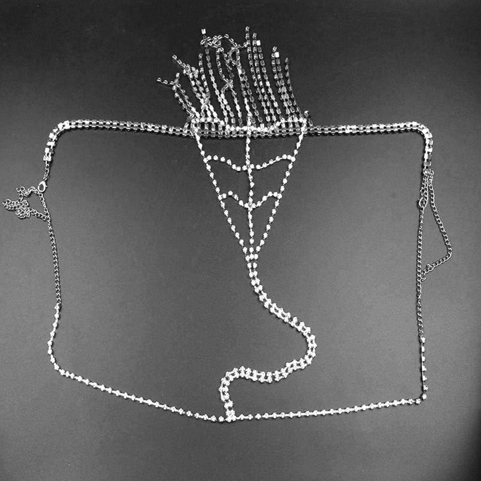 KLXSIVU Body Chains Tassel Gold Rhinestone Underwear Thong Women Sexy Jewelry Charming Belly Chain Gift For (2)