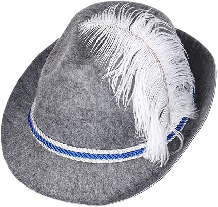 Pxjsdwe Trachtenhut Aus Filz Mit Feder - Bayerischer Hut Für Oktoberfest & Karneval | Unisex Für Damen & Herren