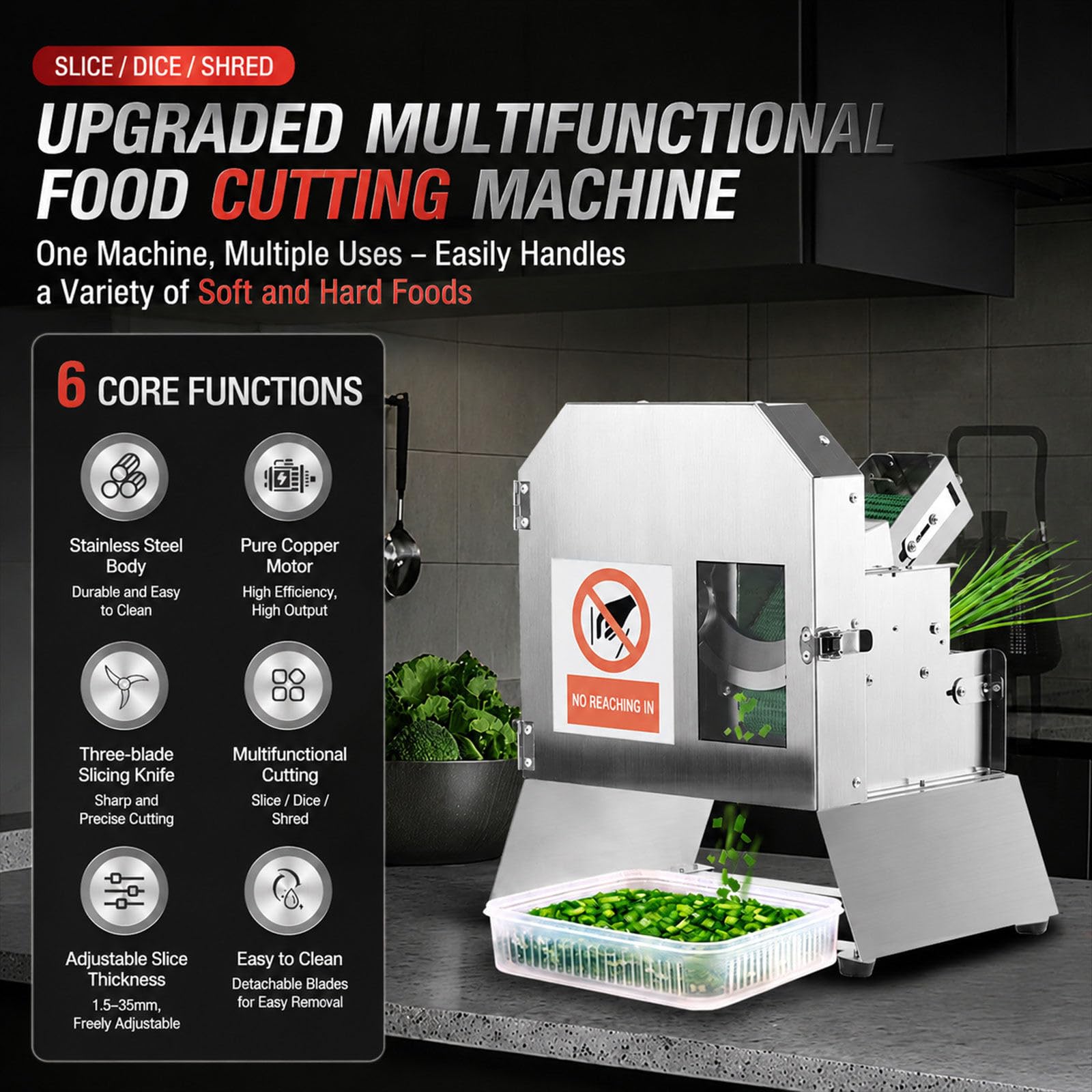 Trancheuse électrique Professionnelle pour légumes et Fruits, équipement de Transformation Alimentaire à Bande de 100 kg/h destiné aux Cuisines domestiques et de Restaurant