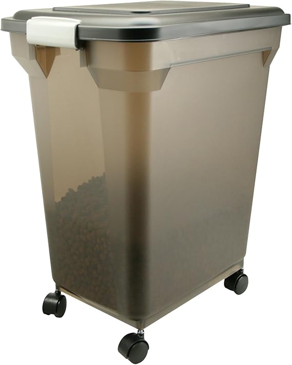 Pet Supplies IRIS Premium Airtight Pet Food Storage Container, 42Pounds, Smoke Pet Food