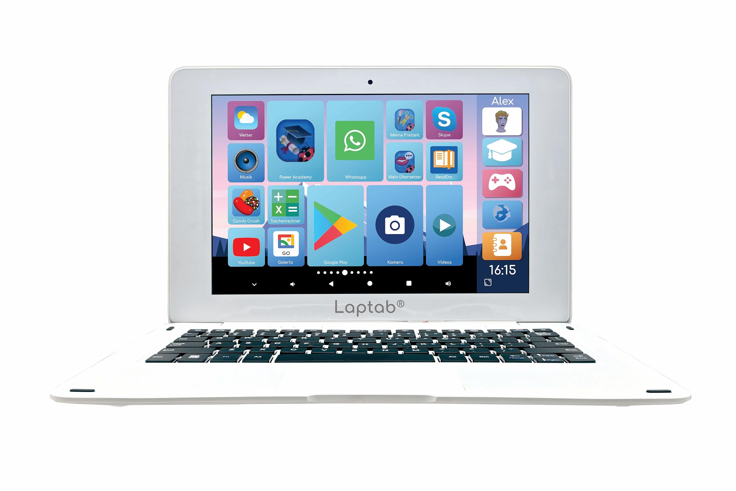 Lexibook LAPTAB® 10 LT10DELXB Laptop mit Touchscreen, Android, Kindersicherung, ultraflach und leicht