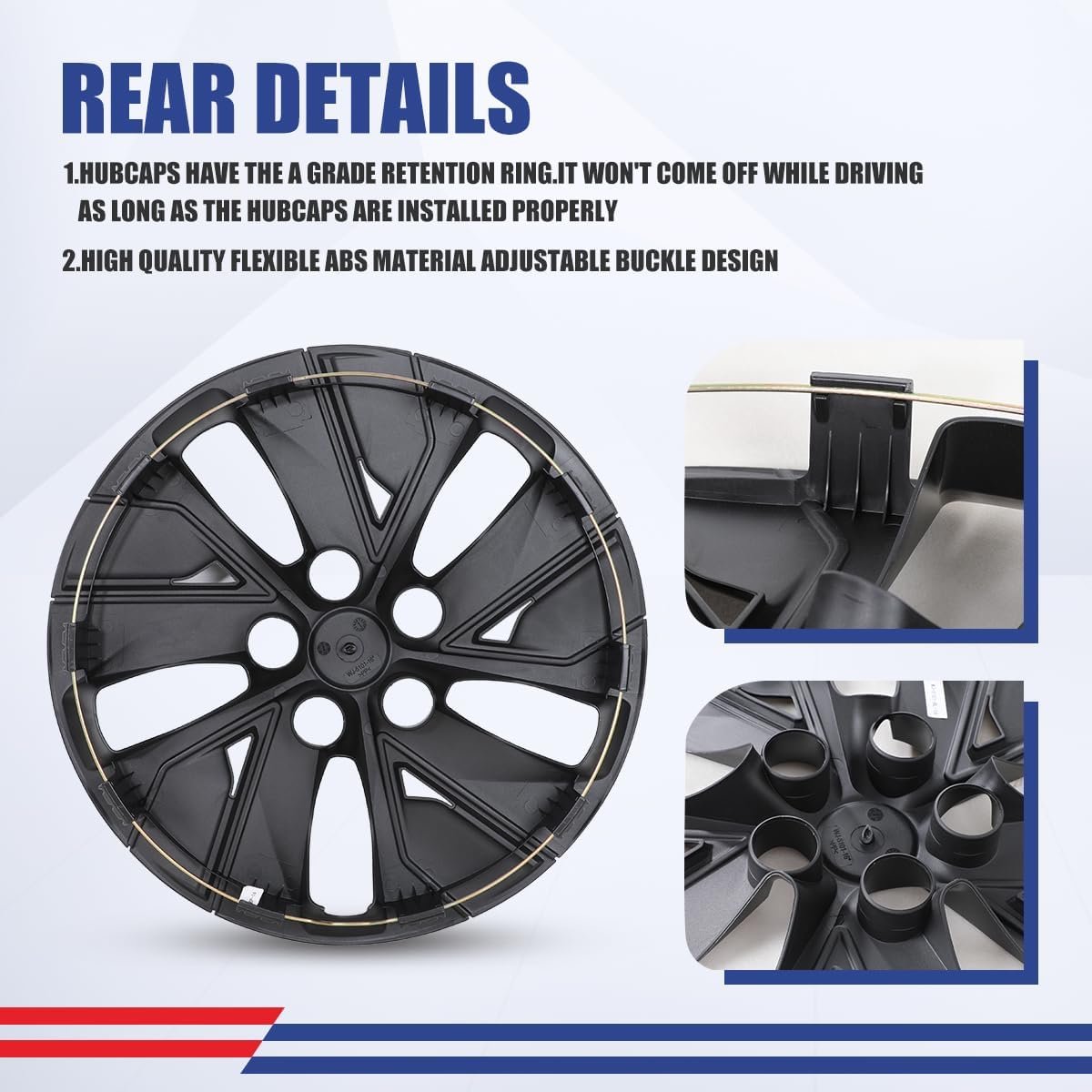 Winjet Black Lacquer 16" Hubcaps Wheel Covers for Nissan Altima 2019-2025 [2019 2020 2021 2022 2023 2024 2025 Nissan Altima] Wheel Tire Covers 16 inch Hubcaps Set of 4 (Black Lacquer)