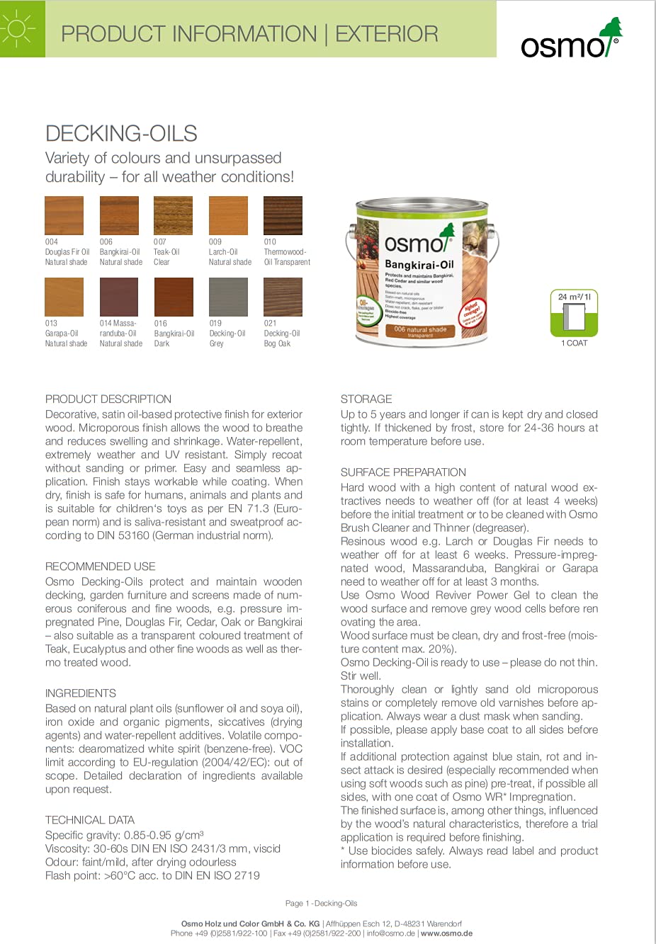 Osmo – Aceite de teca de color 0,750 L
