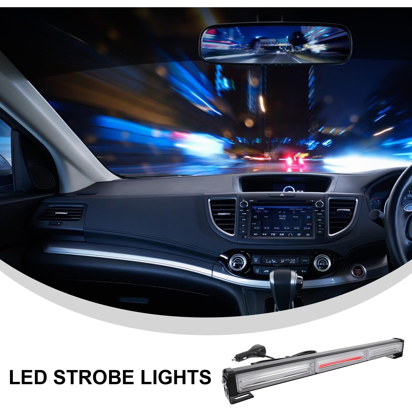 NUOBESTY Phare Stroboscopique LED Cob 3 Segments Rouge et Bleu Feu Clignotant D’Avertissement pour Calandre de Voiture Éclairage Haute Luminosité Montage par Vis Couleur Aléatoire
