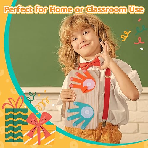 Miniatura 7 de Montessori - Juguetes de aprendizaje para niños pequeños de 2 a 4 años, tabla de conteo de dedos de doble cara y seguimiento de números, bloques de