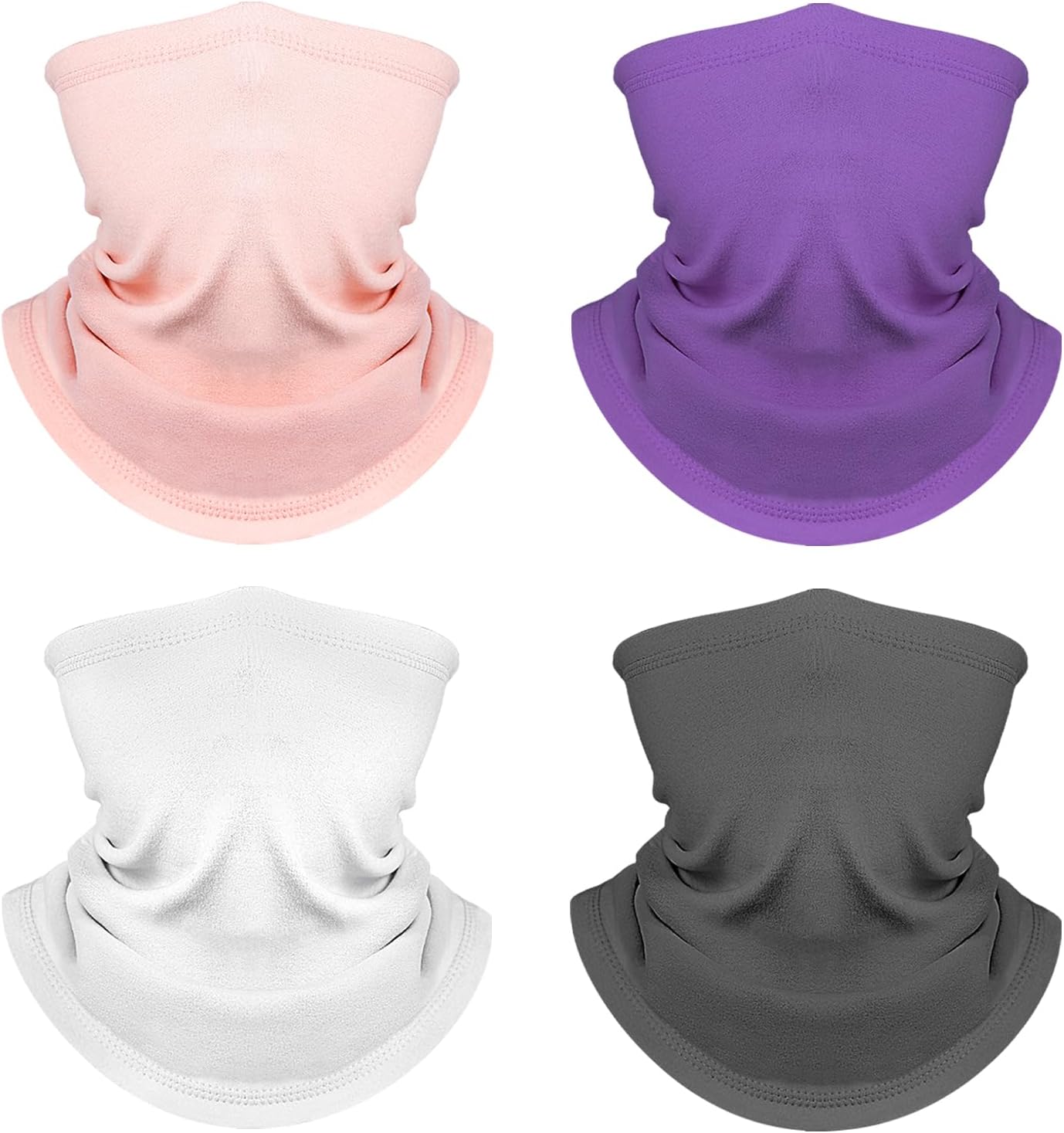 Fivali Winter Neck Warmer Gaiter: 4 Pack Windproof Face Cover Cold Weather Protection for Men Women Fleece Scarf for Skiing