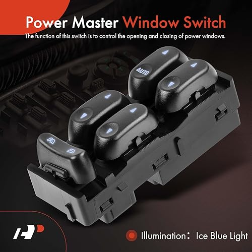 Miniatura 3 de A-Premium Interruptor de ventana eléctrica principal del lado del conductor compatible con Chevrolet Sonic 2012-2016, Trax 2013-2018, repuesto #