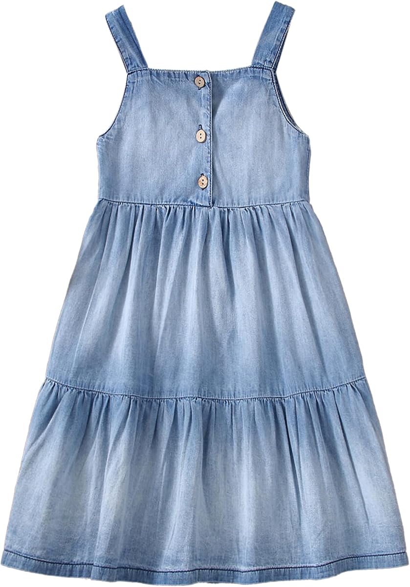 Frogwill Toddler Girls Fifties Summer Dress Blue Rainbow 2-7Y