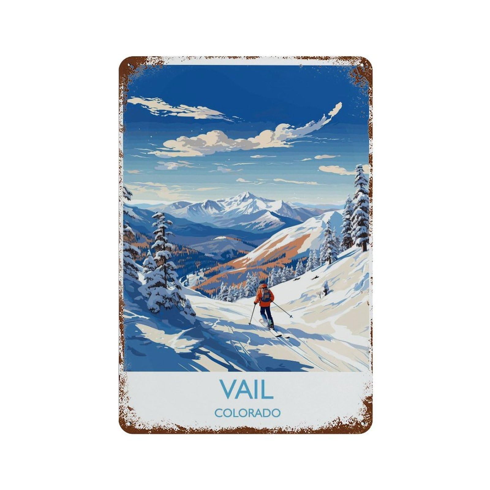 xiaoxiaoshen Vail Travel of Colorado USA Lovers Gift Wall Decor Art Metal Tin Poster Modern Home Decor Art Home Bar Shop Decorations Vintage Sign 30x20cm