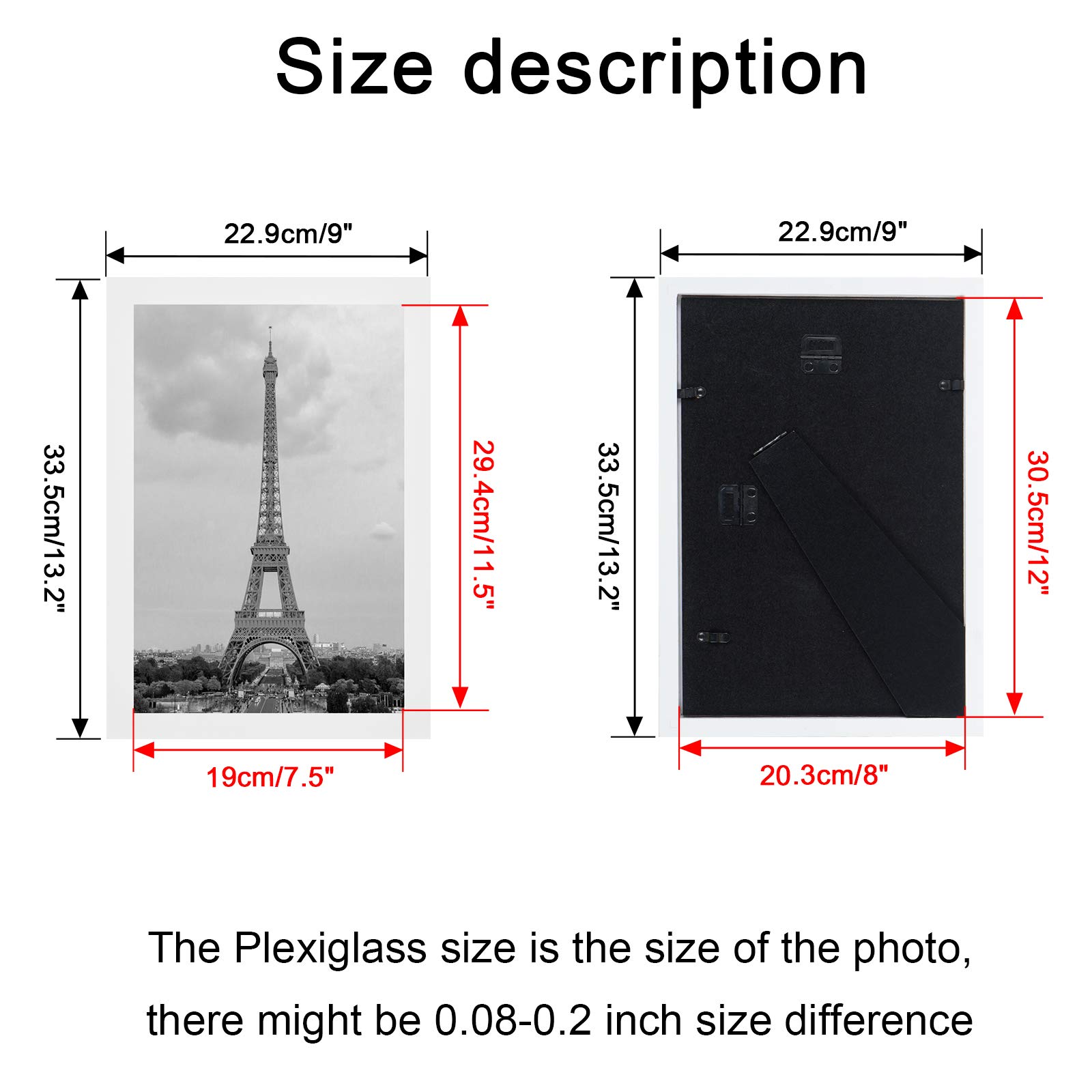 4 Pack 8x12 Picture Frames, Display 8x12 Photo without Picture Mat, White Picture Frames Made of Solid Wood for Wall Mounting or Table Top, Mounting Hardware Included