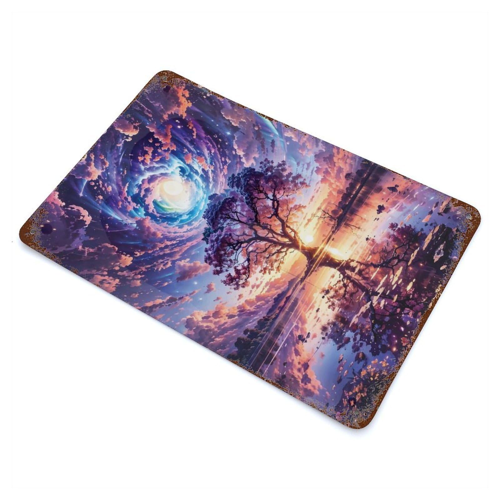 Galactic Glade Reflections Vintage Rust Metal Sign 11.8"x7.9", for Basement, Hobby Room And Garage Decor, Farmhouse Wall Decor