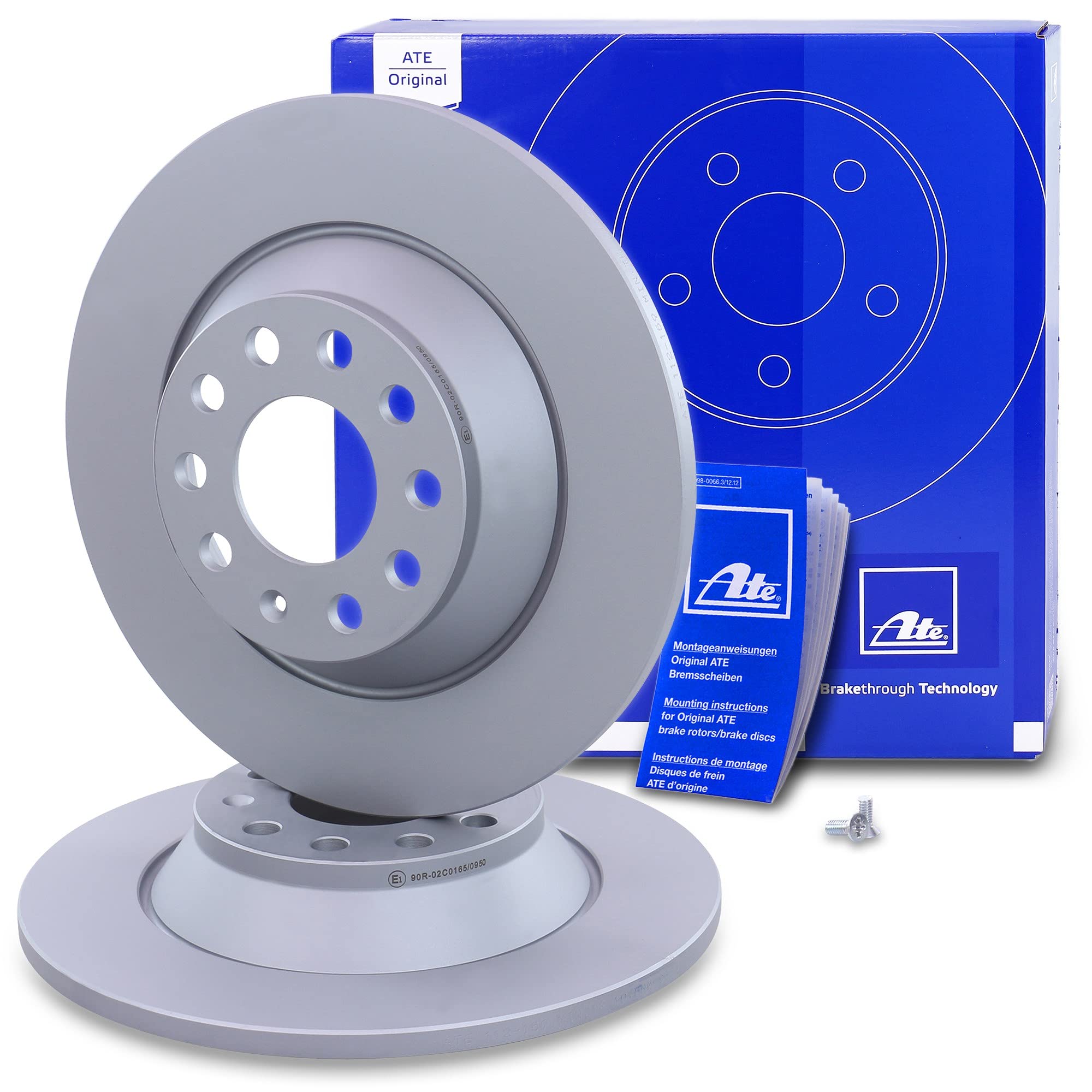 ATE Set di freni +dischi freno anteriori ¯ 312mm ventilati +posteriori pieni e pastiglie freno ceramiche anteriori +posteriori Compatibile con AUDI Q3, SEAT ALHAMBRA, VW SHARAN, TIGUAN
