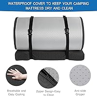 Vista 2 de Almohadilla de colchón de espuma viscoelástica de 3 pulgadas de grosor, almohadilla de dormir portátil con funda impermeable, almohadilla de colchón