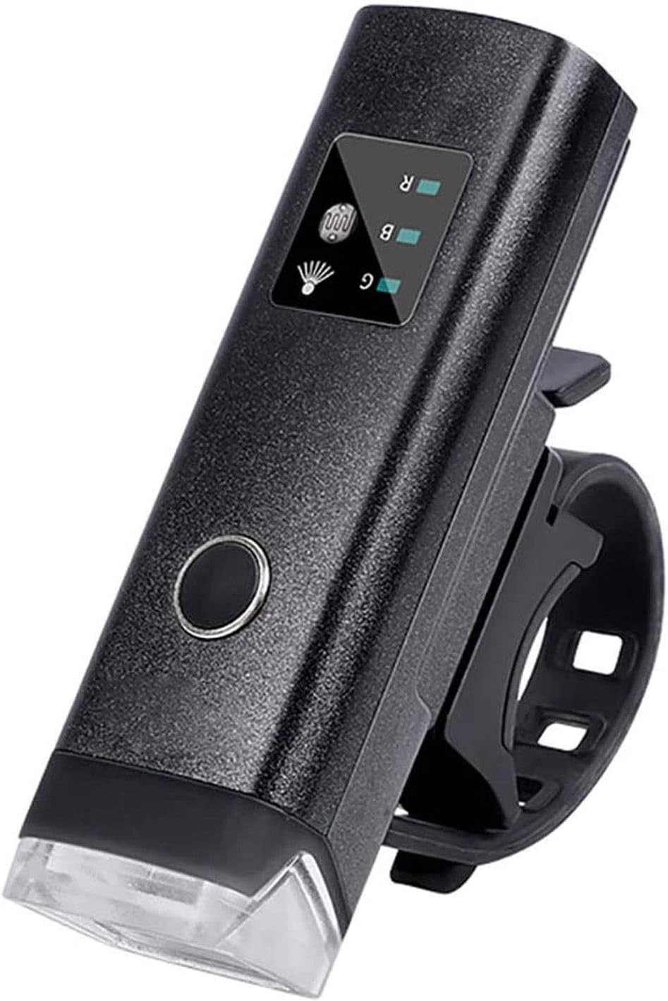 Bicycle Lights USB Rechargeable,Super Bright Sensor Bicycle Front Headlight,5 Light Modes,Waterproof,LED Digital Display Bike Light for All Bicycles (Color : Black)