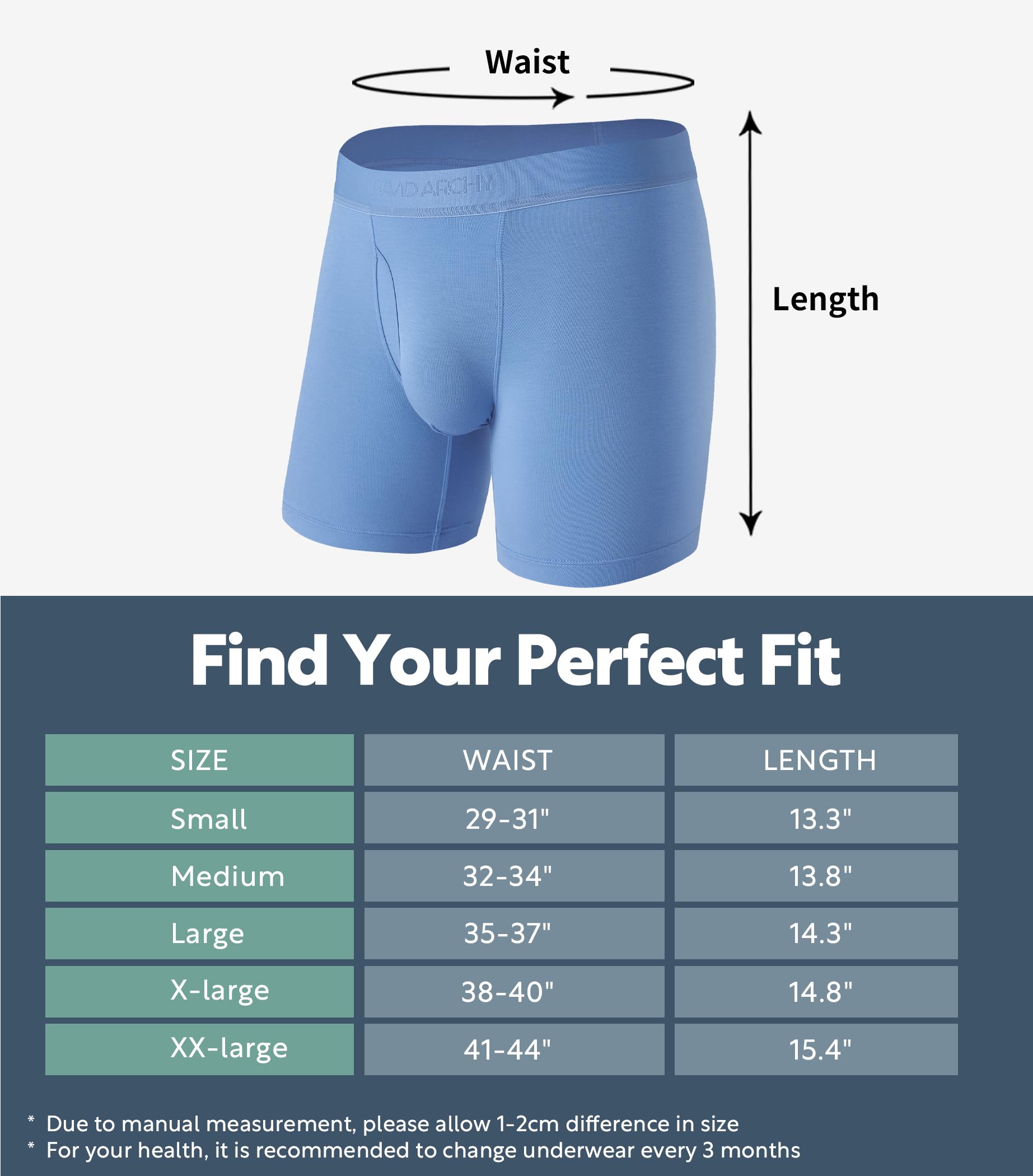 DAVID ARCHY Herren-Unterwäsche, Boxershorts, weich, bequem, Micro-Modal, atmungsaktiv, mit Eingriff für Herren, 3er-Pack