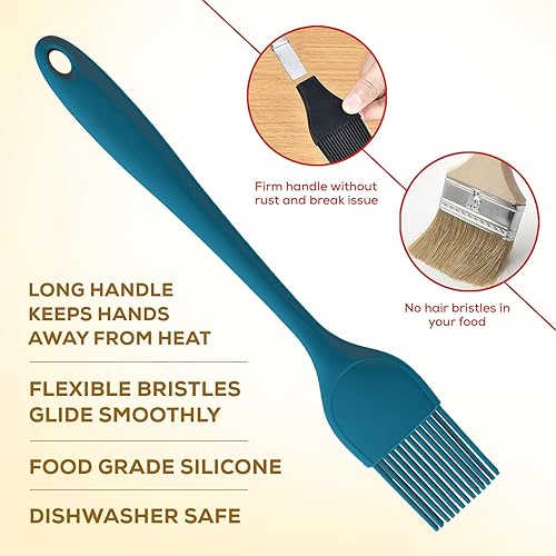 Vista 61 de Mrs. Anderson's Baking Raspador de espátula de silicona, flexible y antiadherente, turquesa