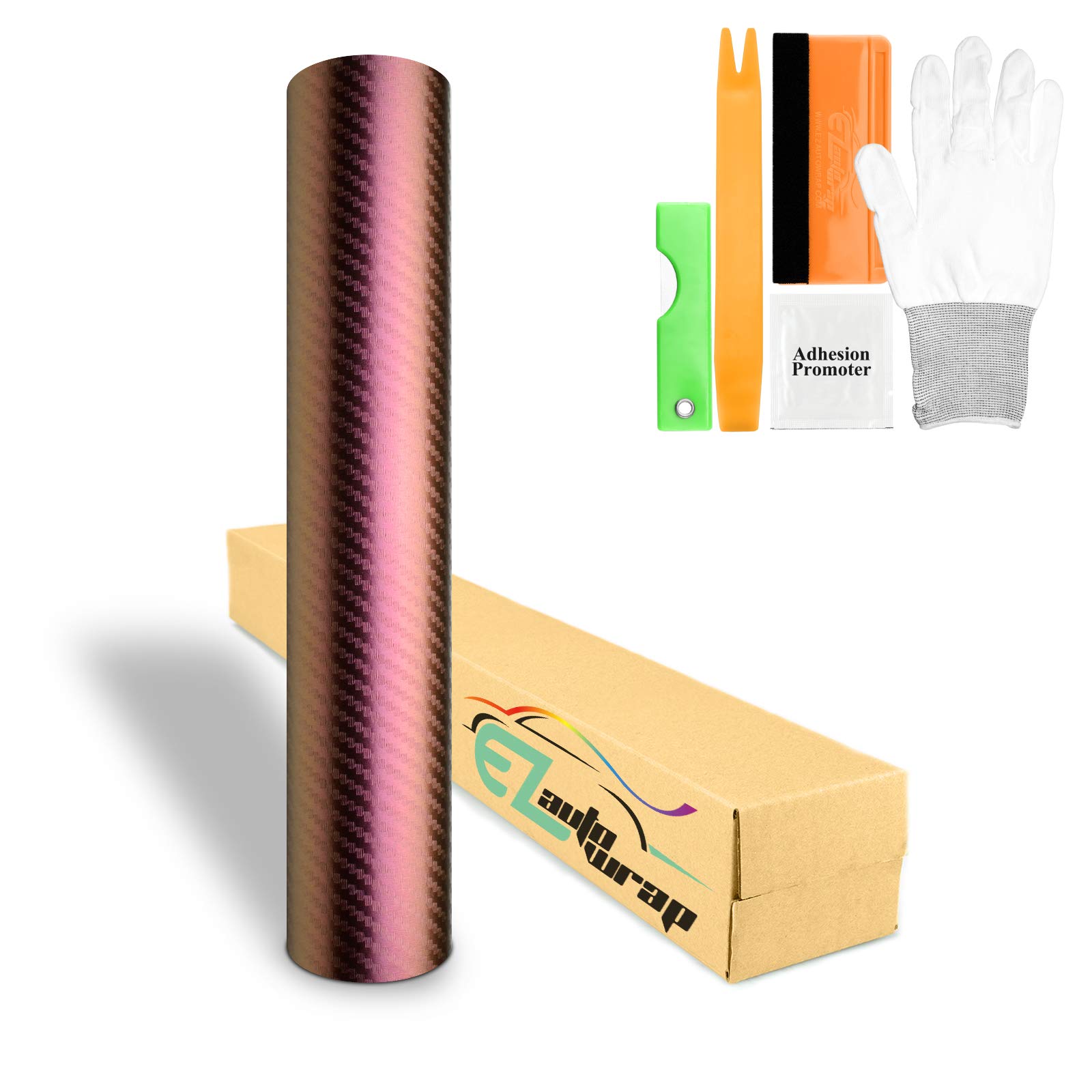 Free Tool Kit Chameleon Purple Gold 3D Carbon Fiber Textured Matte Car Vinyl Wrap Sticker Decal Film Sheet Color Shifting Change - 60