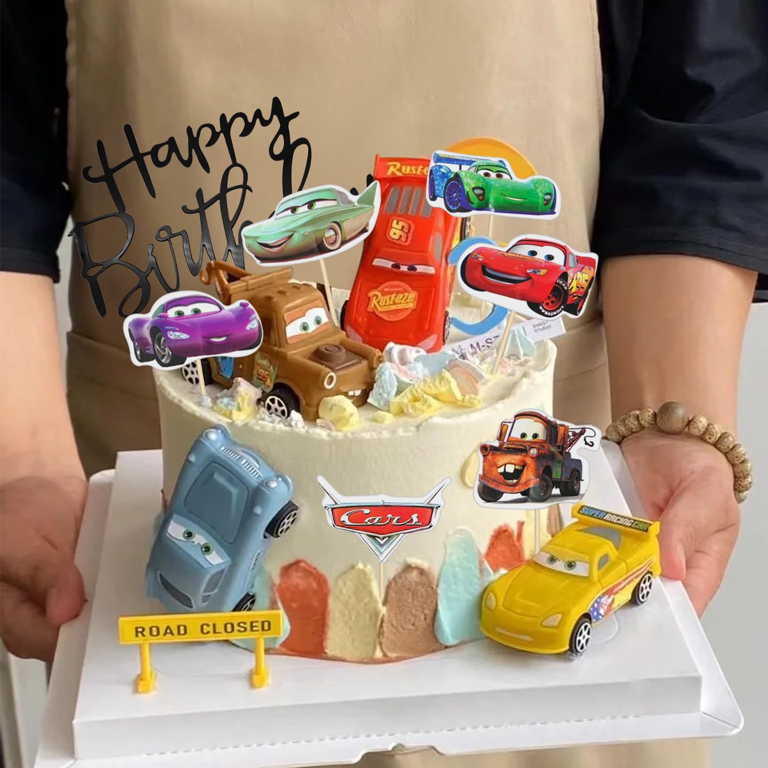 Cars Tortendeko – 21-teiliges Set Mit Autos & Topper Für Kindergeburtstag