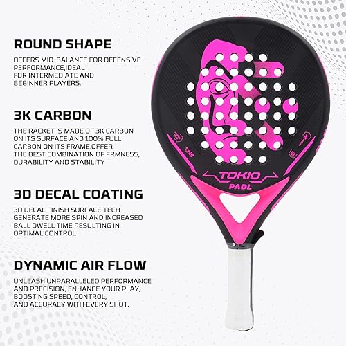 Miniatura 2 de Raquetas de Padel Palas de Padel Raqueta de Tenis Fibra de Carbono para Padel