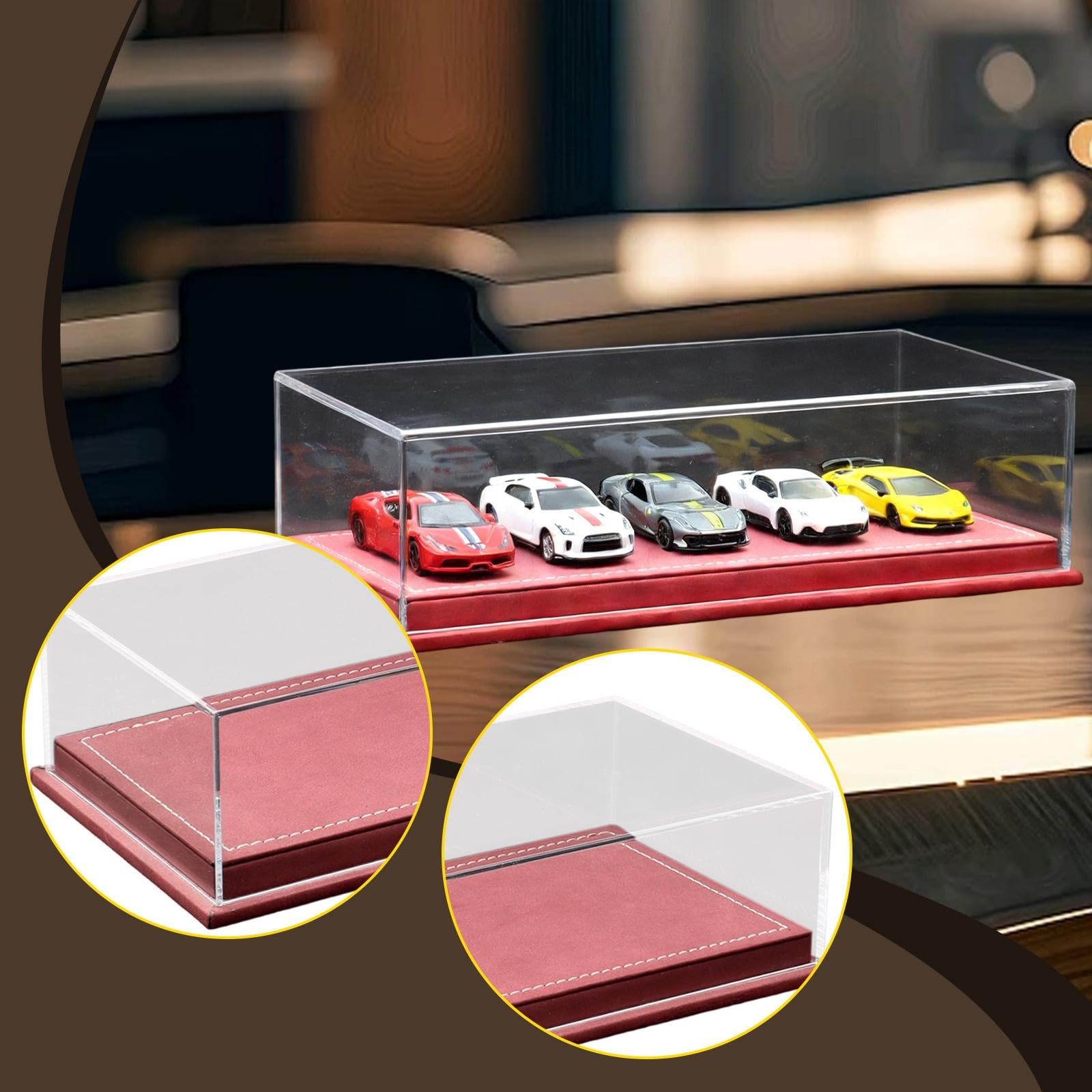 Vitrina Acrílica para Coche Modelo 1/64. Vitrina Transparente para Guardar Coches de Juguete.