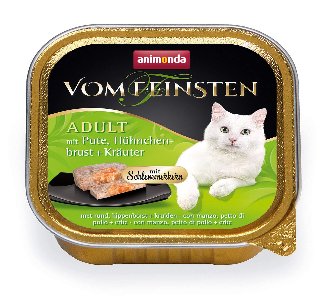 Animonda vom Feinsten mit Schlemmerkern mit Pute, Hühnchenbrust & Kräuter 100g (Menge: 32 je Bestelleinheit)