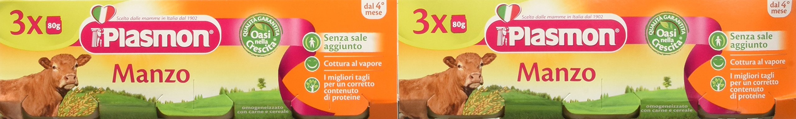 Plasmon Omogeneizzato di Carne di Manzo - 24 vasetti da 80 gr - Totale: 1.92 kg