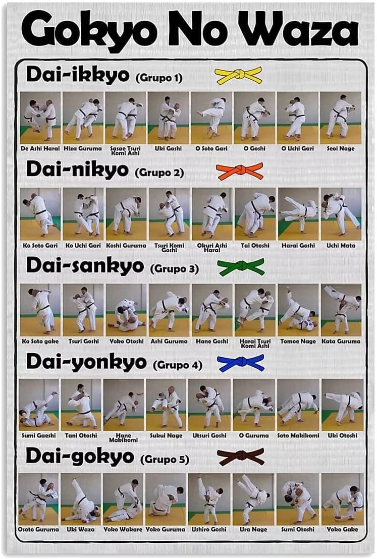 Poster Vintage Judo Go-Kyo TANYANG : Idée Cadeau Originale Pour Judoka – Décoration Murale Toile 40x50cm