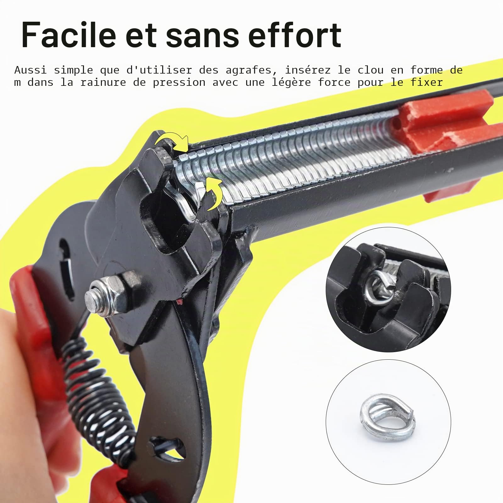 Kit de Pinces à Anneau de Porc de Type M Avec 2400 Clips M, Pince de Fixation pour Cage de Volaille, Pince de Fixation pour ClôTure et Cages D'Animaux