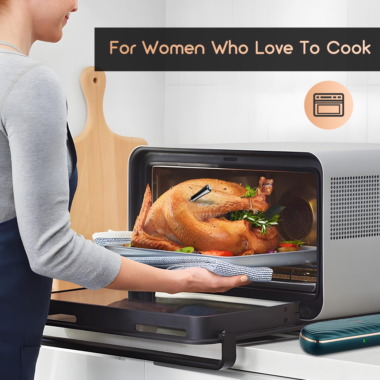 INKBIRD Termometro Cucina Wireless senza fili,Termometro Carne Bluetooth per Forno Grigliate Barbecue BBQ