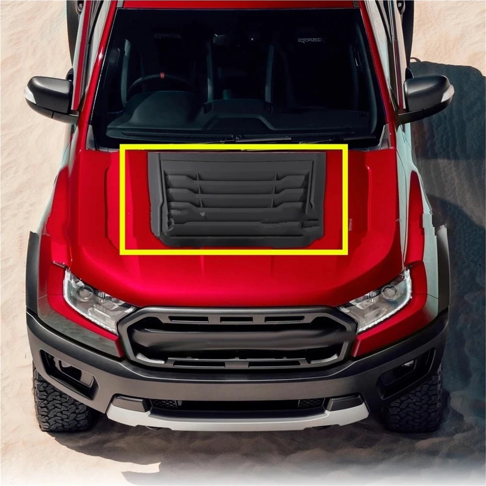 Kratki i wloty do samochodów Auto Przednia Maska Scoop Maska Pokrywa Pasuje Do Ford Ranger 2015-2022 T7 T8 Wildtrak Raptor Everest Maska Deflektor Wlotu Silnika