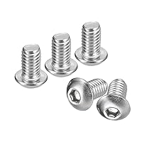 Vista 9 de uxcell Tornillos de cabeza de botón de 1/4-20x1, 25 piezas de tornillos hexagonales de acero inoxidable 304, tornillos de rosca completa