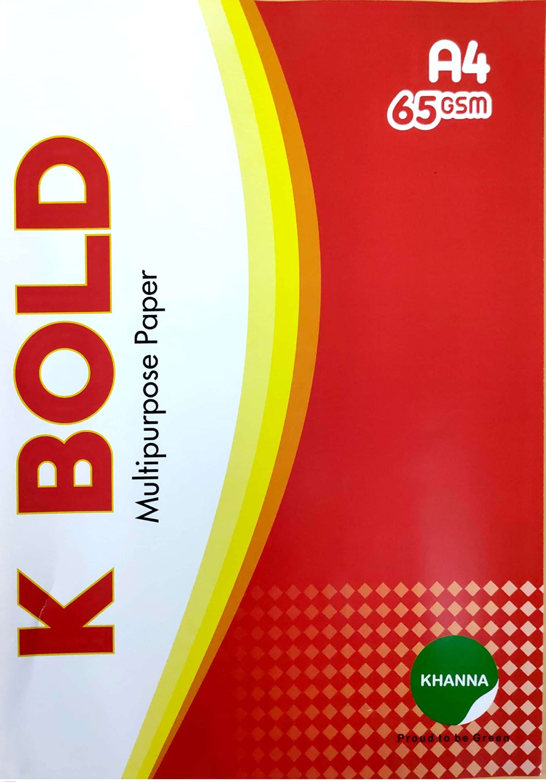 Khanna Copier Paper - A4, 500 Sheets, 65 GSM KBOLD multipurpose copier printer paper (1 Ream (500 sheets))