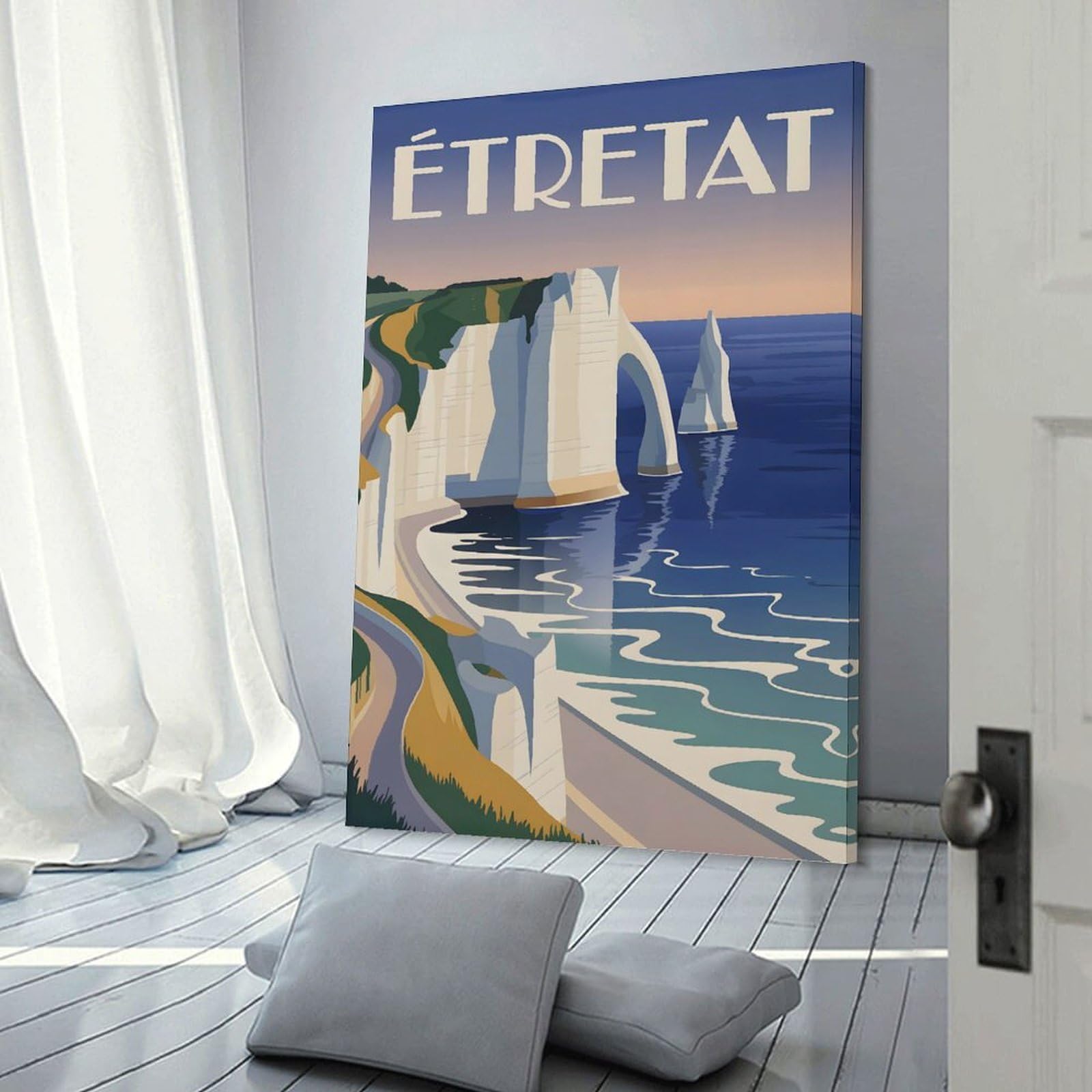 Junmoney Étretat, France Travel Wall Art Print, 24x36inch(60x90cm), for Lounge Decor, Bedroom Walls Or Flats, Decorative Artwork for Empty Walls
