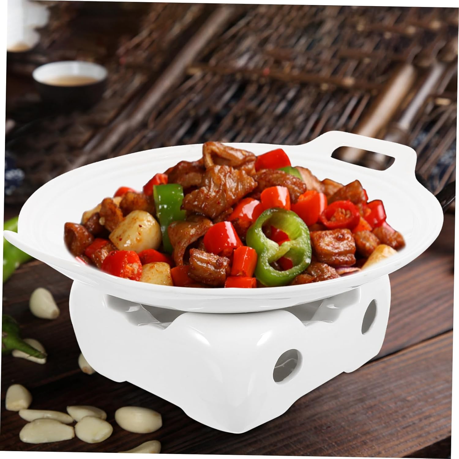 Hemoton Ceramic Griddle Hot Pot Cookware Set Porcelain Serving Bowl Dinnerware Cooking Pan