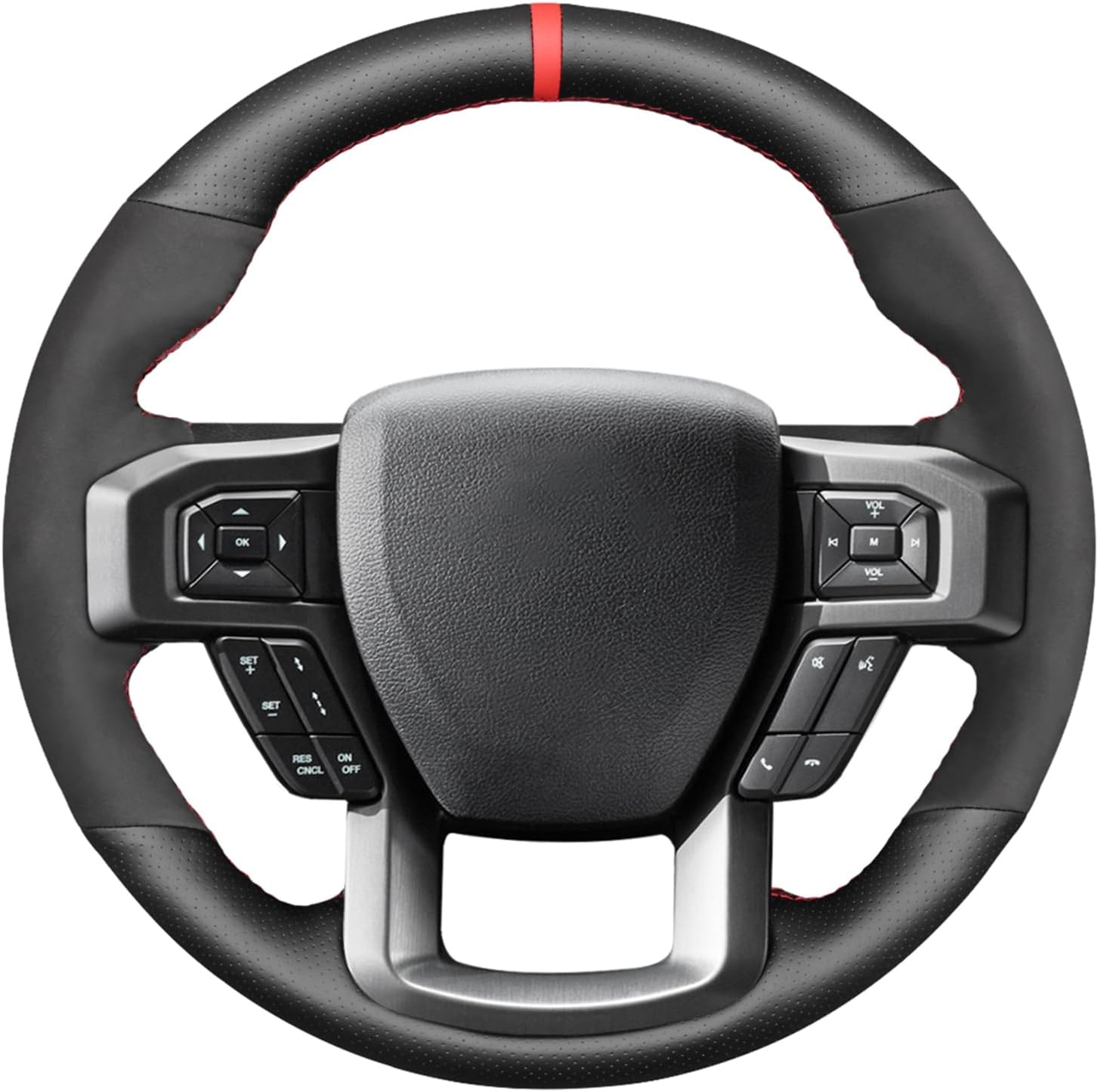 F150 Steering Wheel Covers for Ford Car Steering Wrap Hand-Stitched Suede Leather for Ford F-150 Raptor 2015-2020