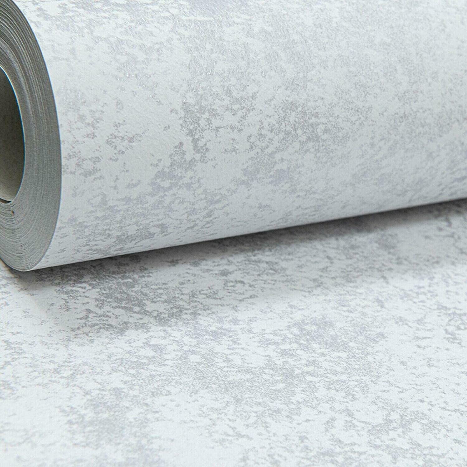 Sophie Laurence Sample - Light Grey Easy Paste Plain Light Grey Concrete Wallpaper - Industrial Decor For Bedroom & Living Room (Sample - Light Grey)