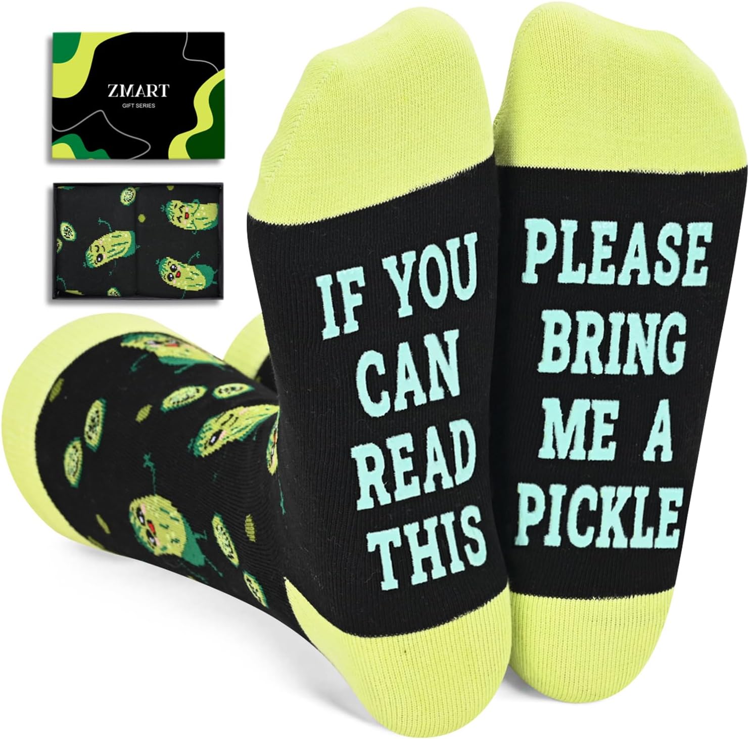Funny Socks for Men Women - Pickle Bacon Socks for Food Lovers, Bacon Pickle Gifts