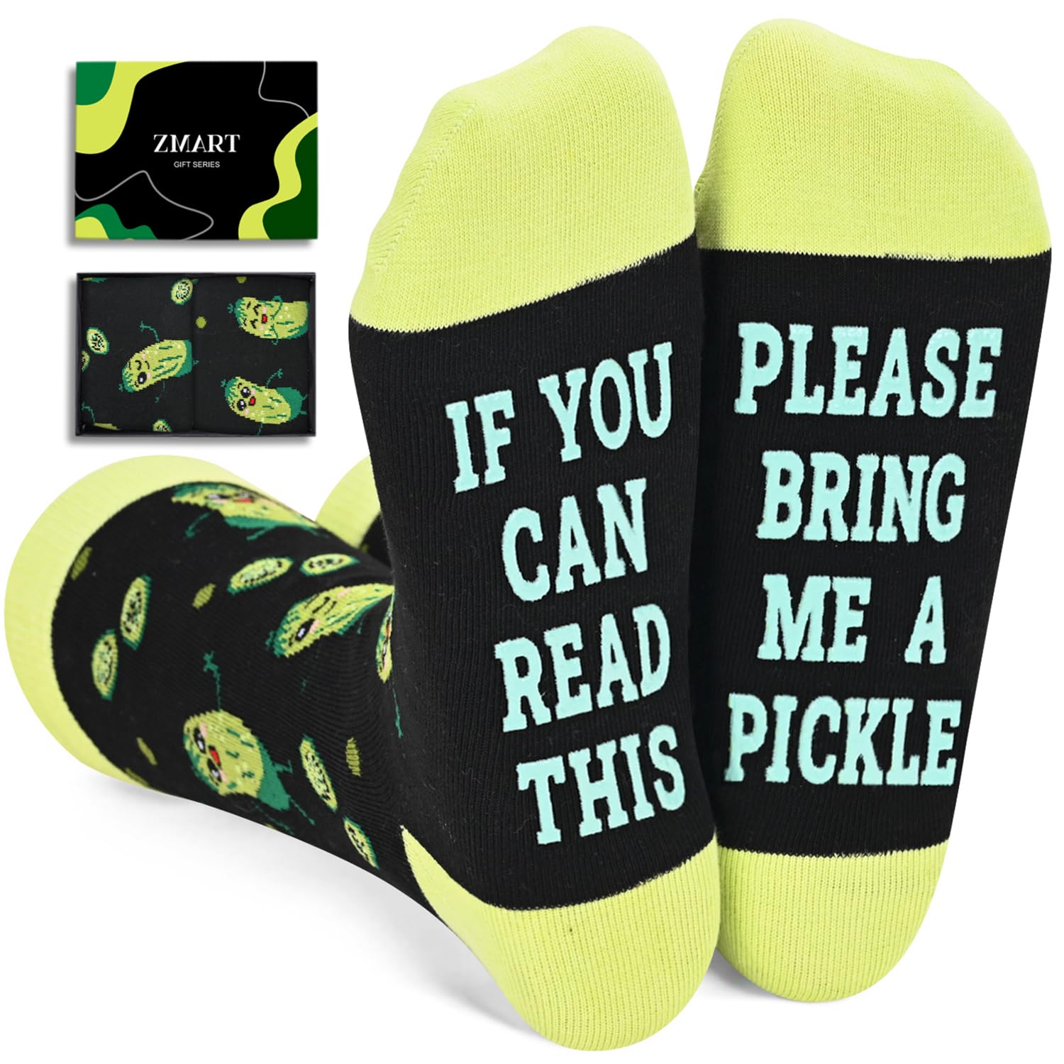 Funny Socks for Men Women - Pickle Bacon Socks for Food Lovers, Bacon Pickle Gifts