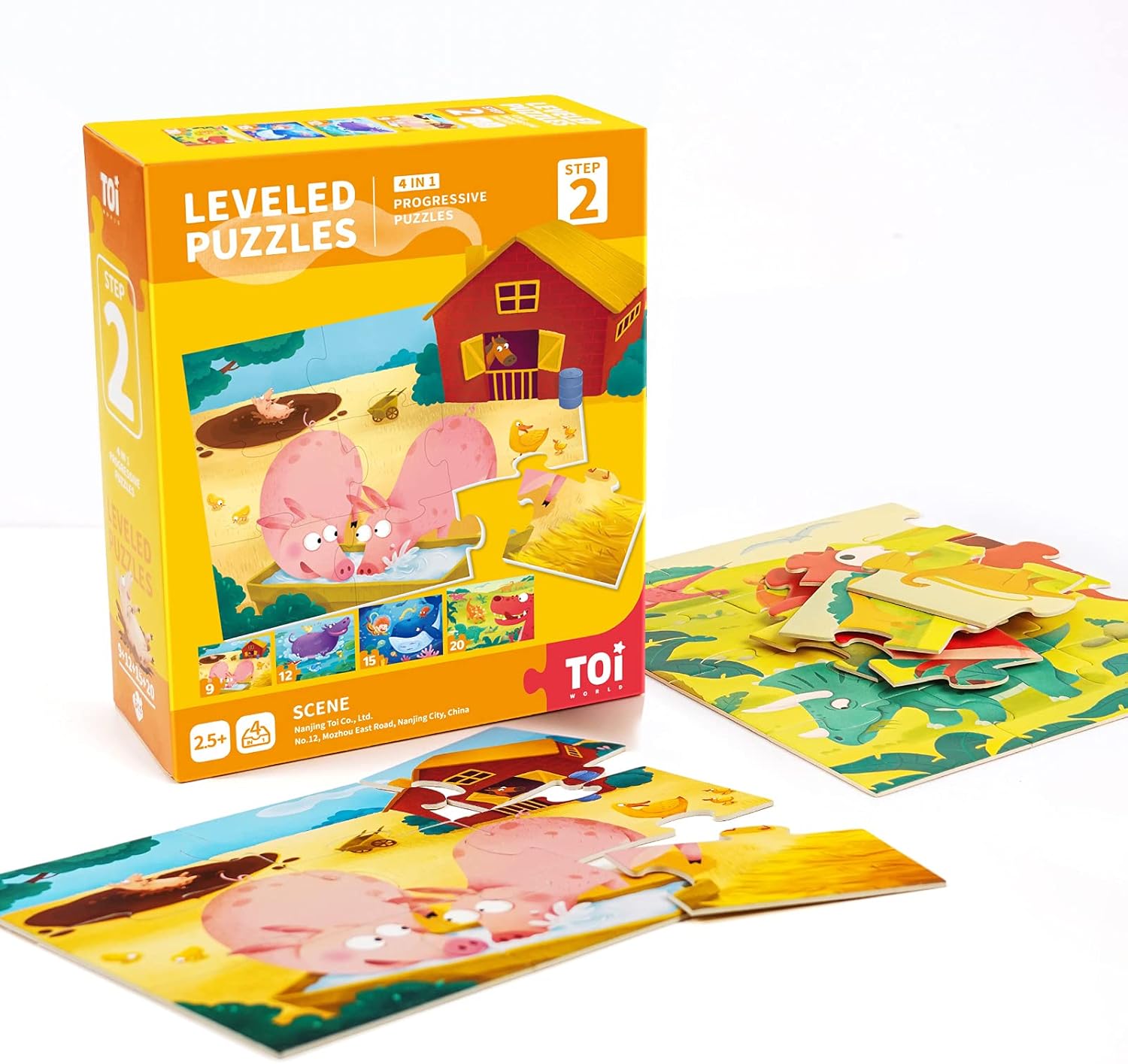 TOI Leveled Puzzles for Kids Aged 2.5 and Up, Toddler Puzzle Preschool Learning Jigsaw Puzzles