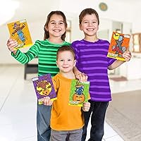 Vista 5 de ArtCreativity Juego de calcomanías de Halloween y mini libros para colorear: 36 calcomanías personalizables de cara de Jack-O-Lantern y 12 mini