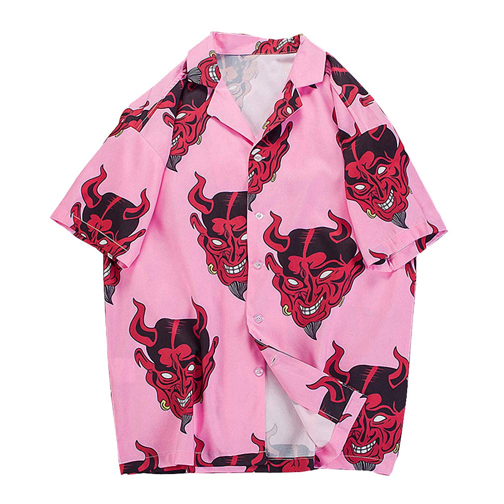 Emlyn Adrian Devil Hawaiian Shirt Men 3D Print Short Sleeve Harajuku Streetwear Shirt