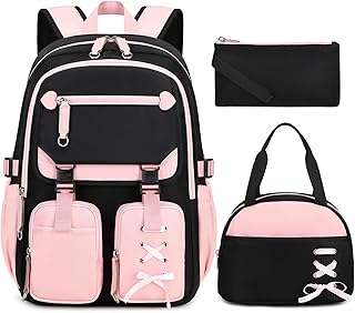 Sponsored You’re seeing this ad based on the product’s relevance to your search query.Learn more about this advertisement Tanou School Backpack Girls Teenagers 3-Piece Casual School Bag for Girls with Lunch Bag Pencil Case Stylish Multiple Compartments Children's School Bag Casual Daypack