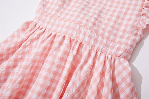 Miniatura 4 de Vestido de encaje para niñas pequeñas, con lazo en la espalda, con pompón, manga con volantes, espalda descubierta, vestidos de princesa para fiesta