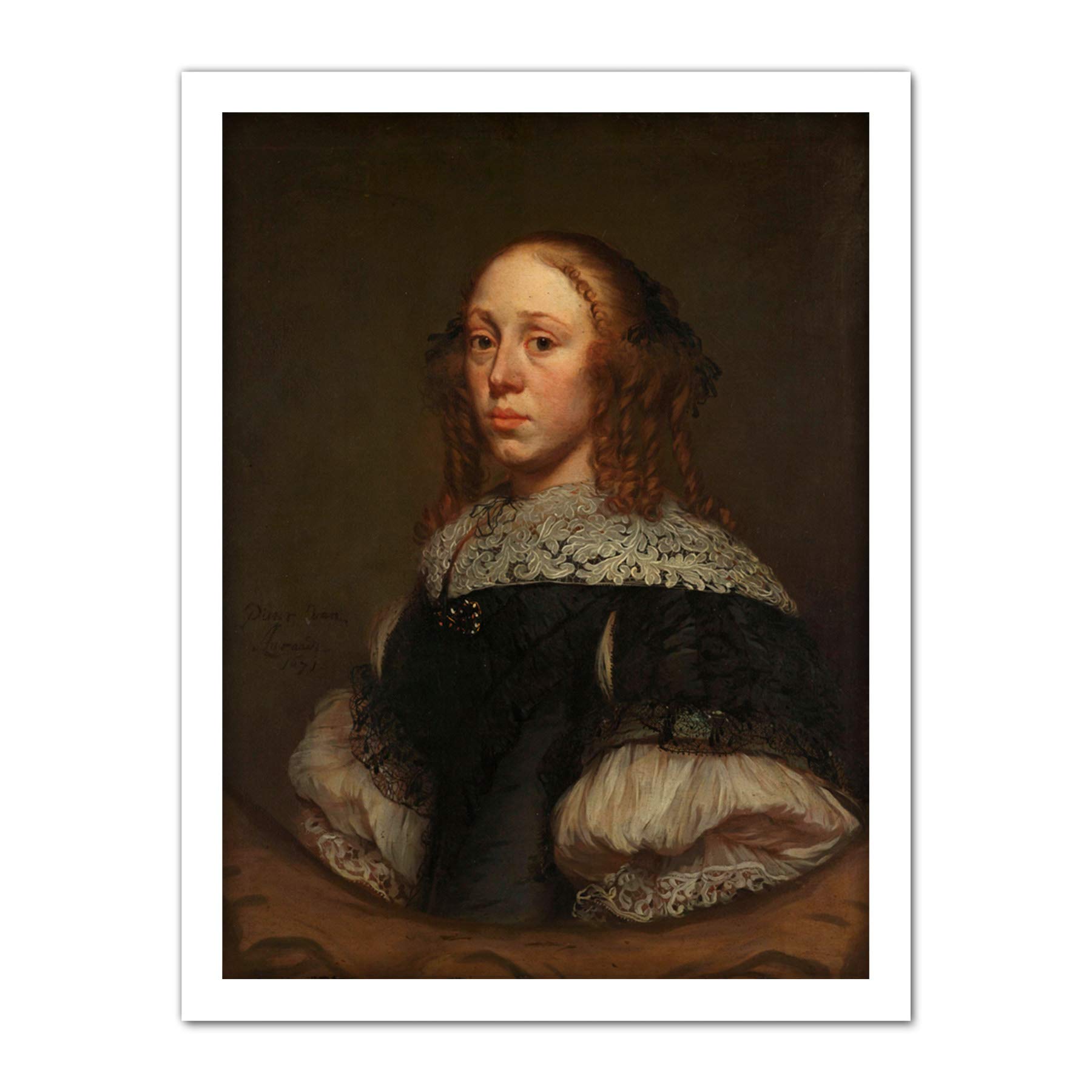 Artery8 Van Anraedt Portrait Of A Woman Painting Artwork Framed Wall Art Print 18X24 Inch